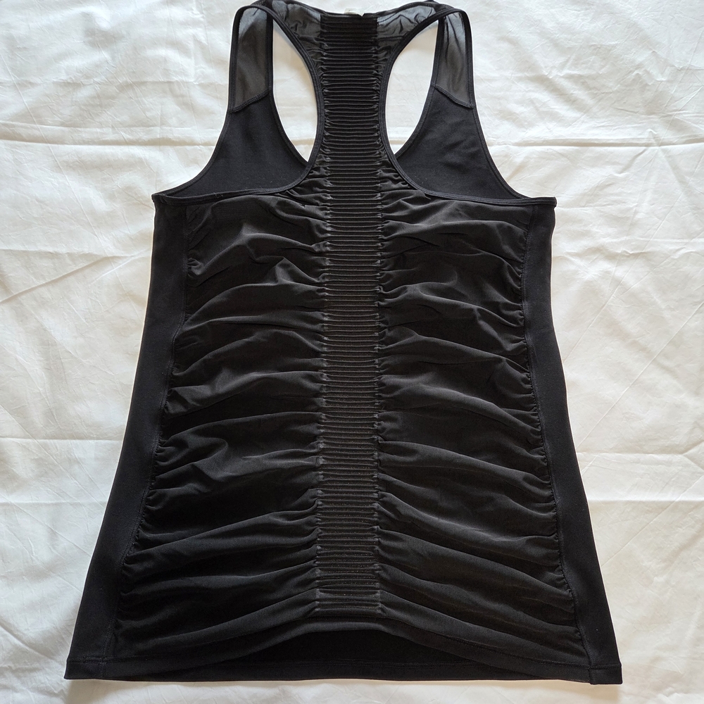 Athleta Black Mesh Rouched Back Tank - Picture 11 of 12